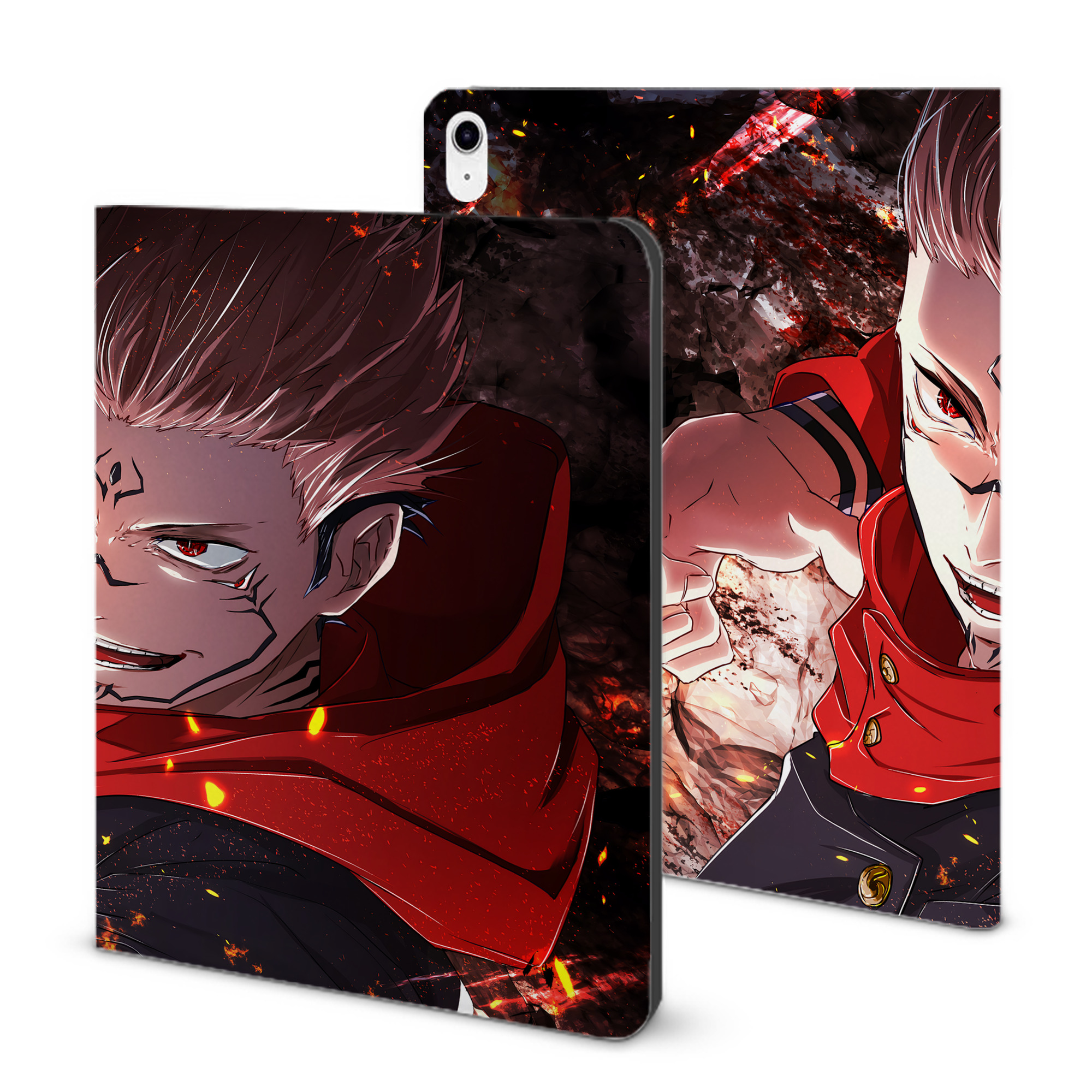 （画像用） 呪術廻戦 Jujutsu Kaisen IPad ケース ブック型 PUレザー TPU 耐衝撃 軽量 薄型 ペン収納なし 全面保護 IPad 各モデル対応
